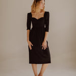Onirik Dress Violet Dress in Black Cotton