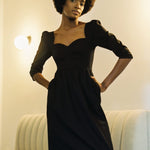 Onirik Dress Violet Dress in Black Cotton