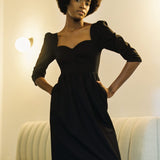 Onirik Dress Violet Dress in Black Cotton