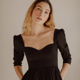 Onirik Dress Violet Dress in Black Cotton
