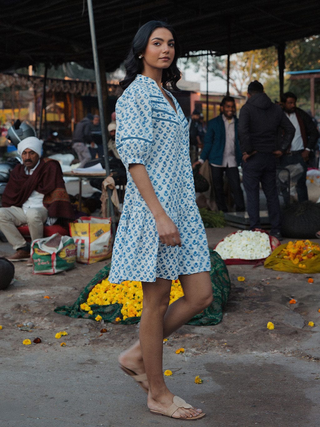OPHELIA & INDIGO Dress Pippa Dress Dandelion Print
