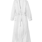 Petite Plume Sleepwear & Loungewear Women's Silk Long Robe in White