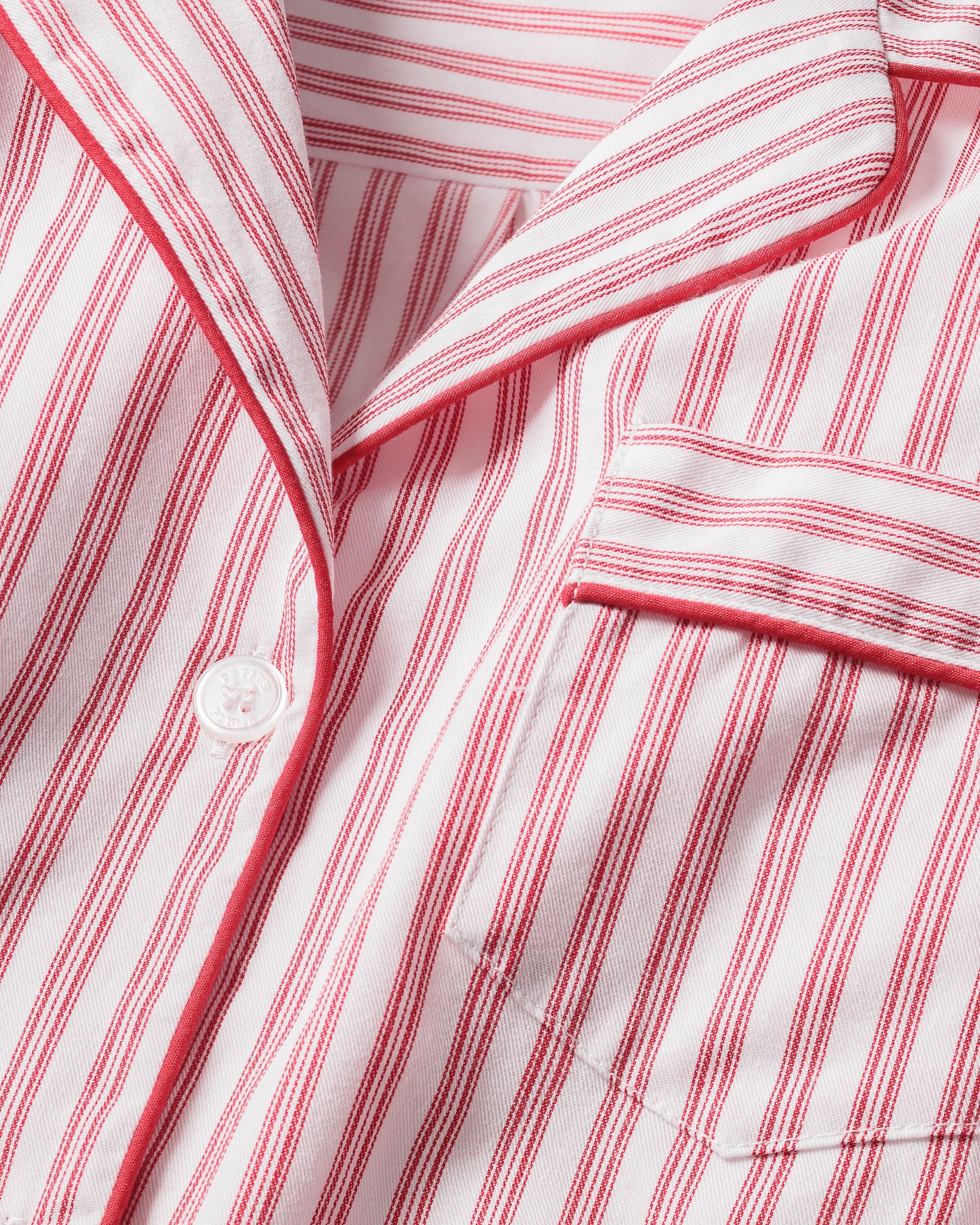 Petite Plume Sleepwear & Loungewear Women's Twill Pajama Set in Antique Red Ticking