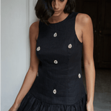 Rebecca Elizabeth Dress Selestia Embroidered Noir