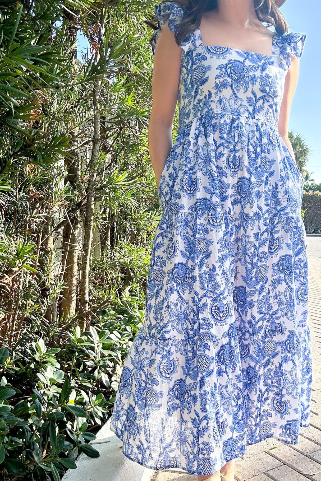 The Charleston Dress Cornflower Floral Modatrova The Charleston Dress Cornflower Floral Modatrova