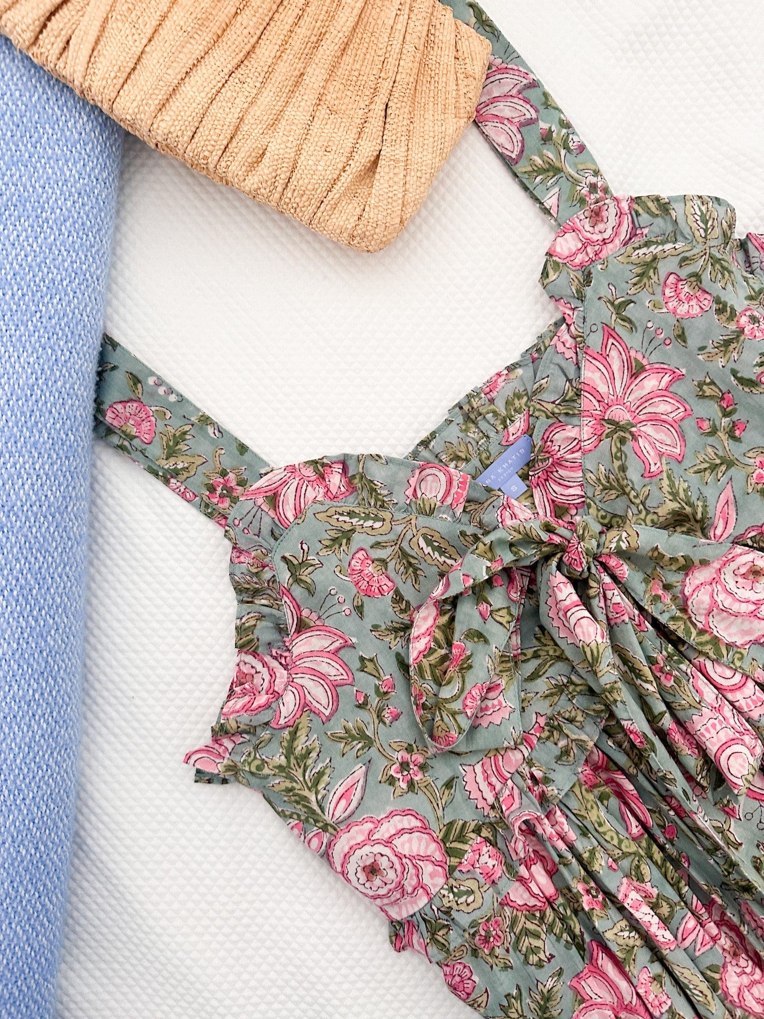 SARA KHATIB DESIGN DRESSES THE HARBOR DRESS PINK SEAGREEN FLORAL