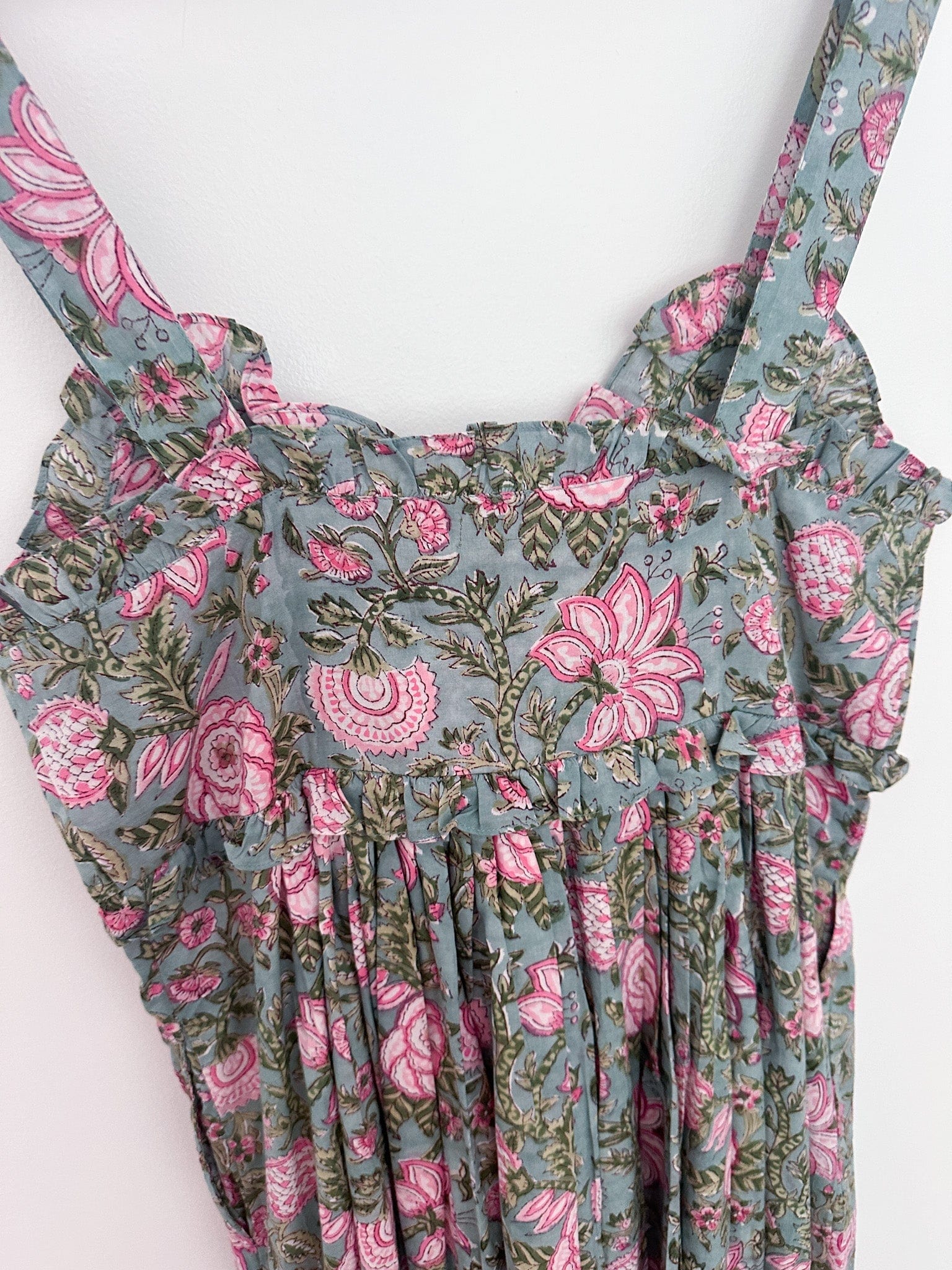 SARA KHATIB DESIGN DRESSES THE HARBOR DRESS PINK SEAGREEN FLORAL