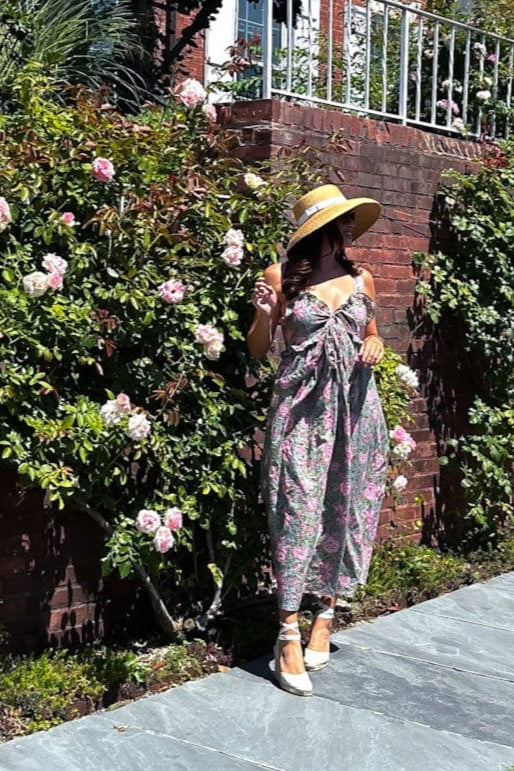 SARA KHATIB DESIGN DRESSES THE HARBOR DRESS PINK SEAGREEN FLORAL