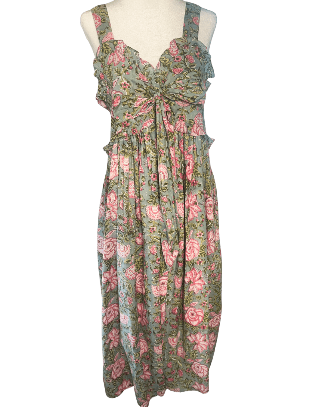 SARA KHATIB DESIGN DRESSES THE HARBOR DRESS PINK SEAGREEN FLORAL