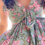 SARA KHATIB DESIGN DRESSES THE HARBOR DRESS PINK SEAGREEN FLORAL