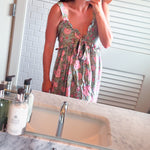SARA KHATIB DESIGN DRESSES THE HARBOR DRESS PINK SEAGREEN FLORAL