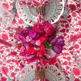 SARA KHATIB DESIGN Napkin Bright Cranberry Blossom Napkins