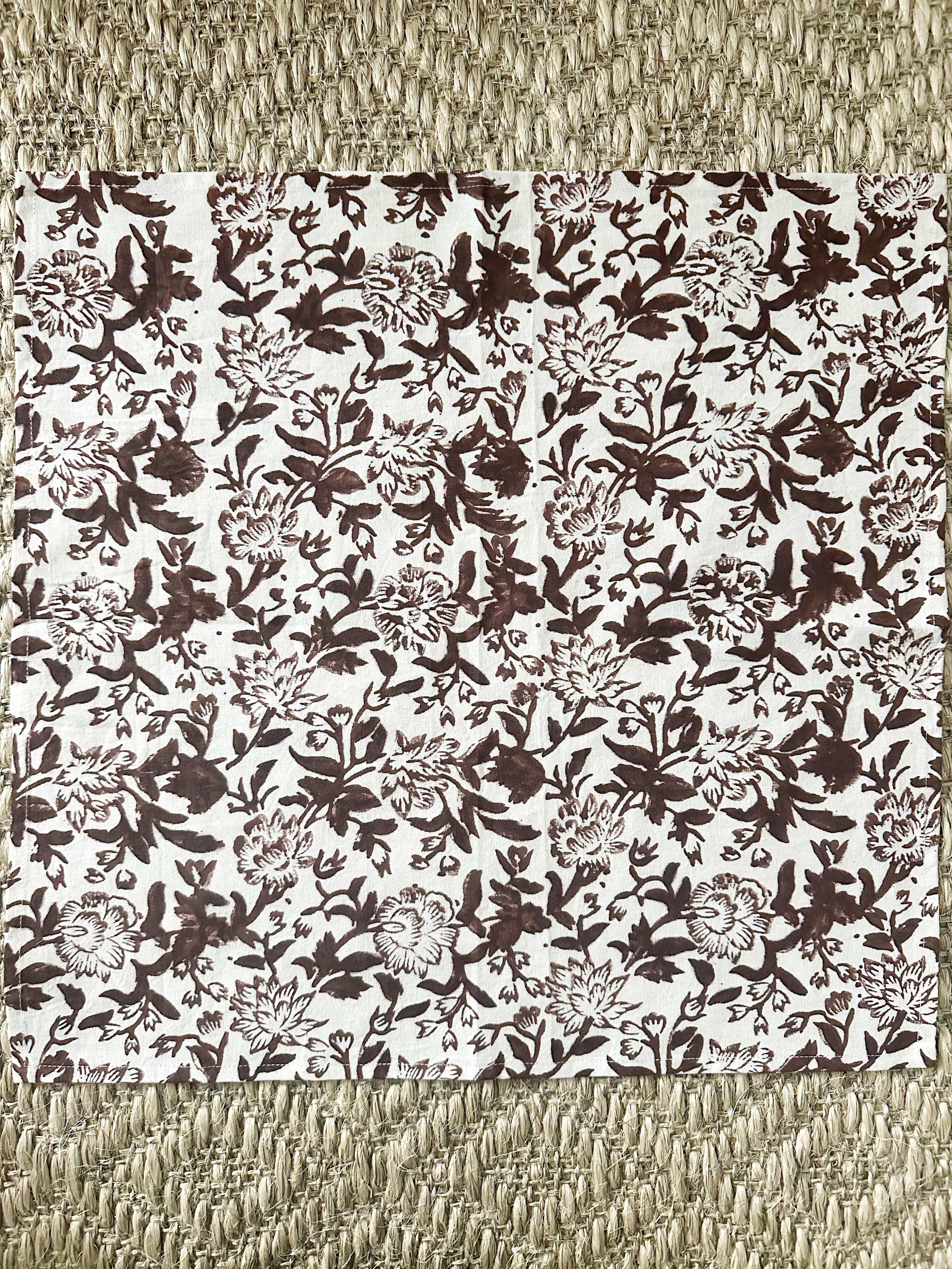 SARA KHATIB DESIGN Napkin Chocolate Wildflower Napkins