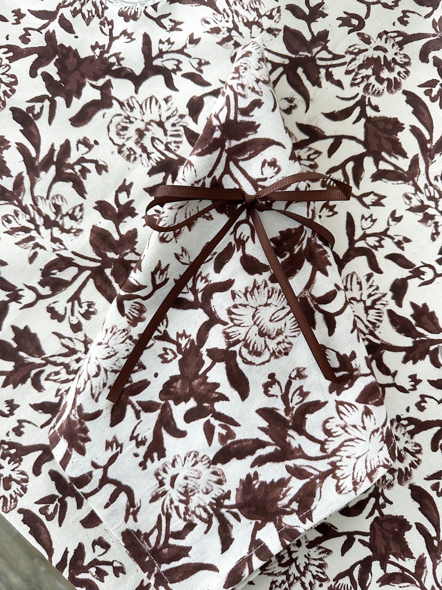SARA KHATIB DESIGN Napkin Chocolate Wildflower Napkins