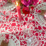 SARA KHATIB DESIGN Tablecloth Bright Cranberry Blossom Tablecloth