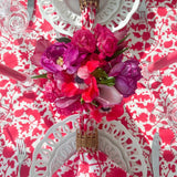 SARA KHATIB DESIGN Tablecloth Bright Cranberry Blossom Tablecloth