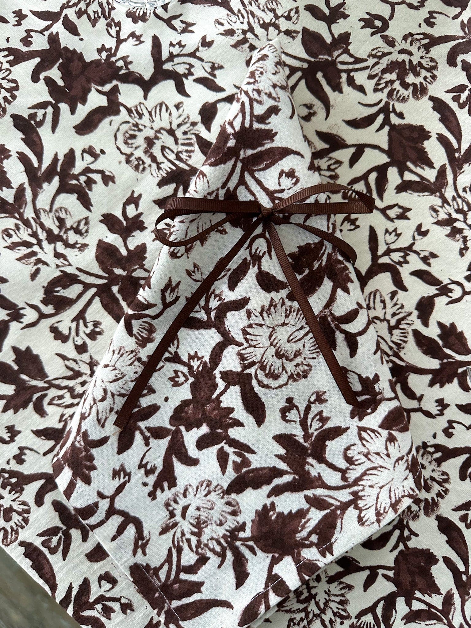 SARA KHATIB DESIGN Tablecloth Chocolate Wildflower Tablecloth