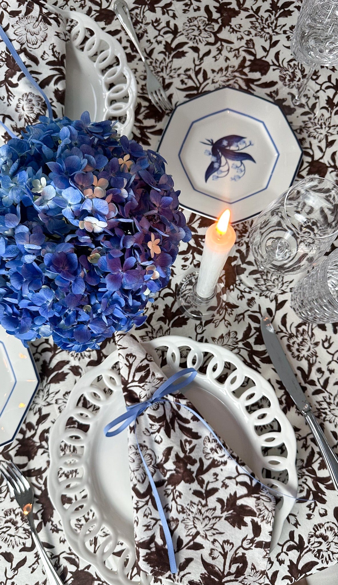 SARA KHATIB DESIGN Tablecloth Chocolate Wildflower Tablecloth