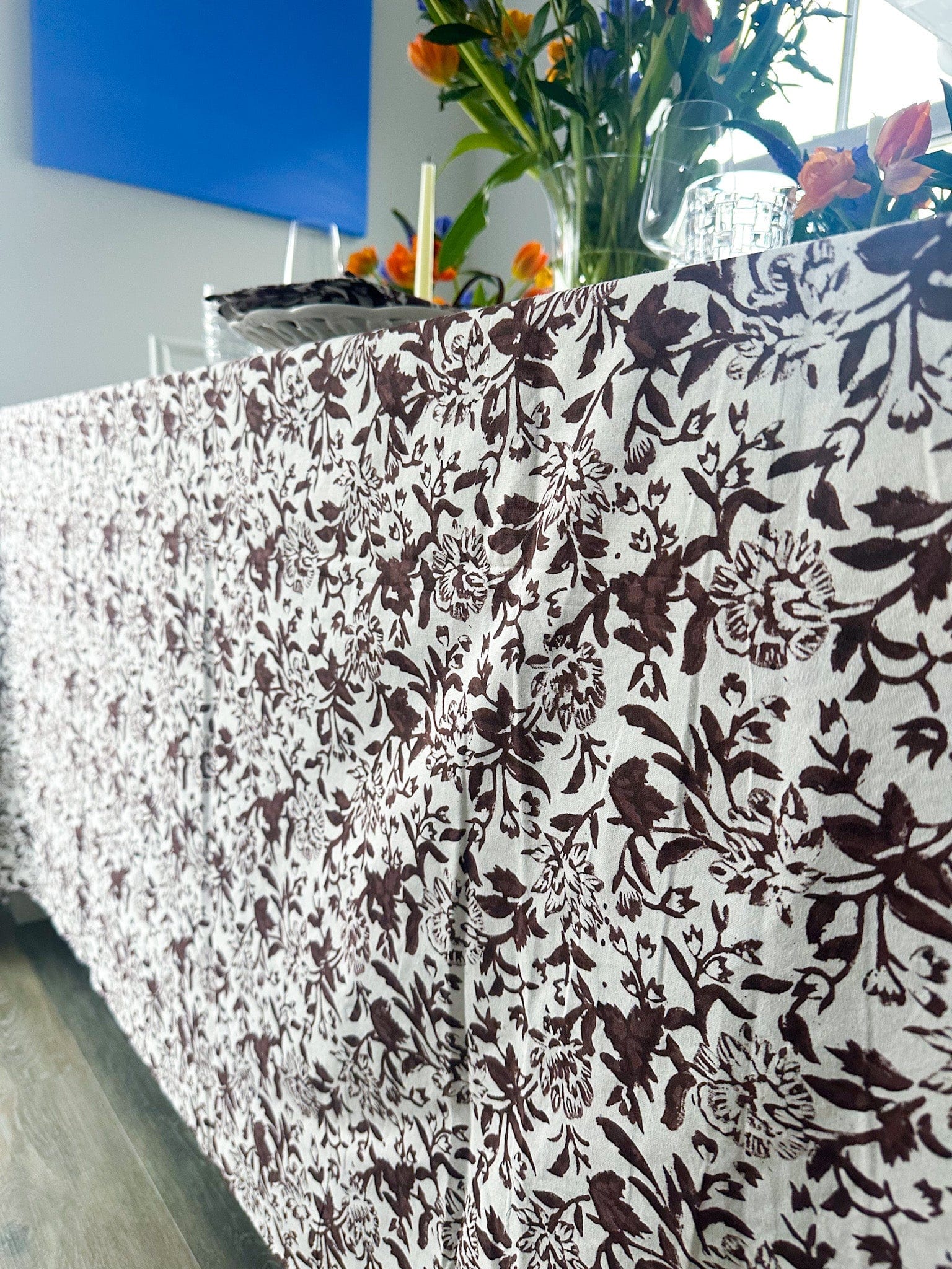 SARA KHATIB DESIGN Tablecloth Chocolate Wildflower Tablecloth