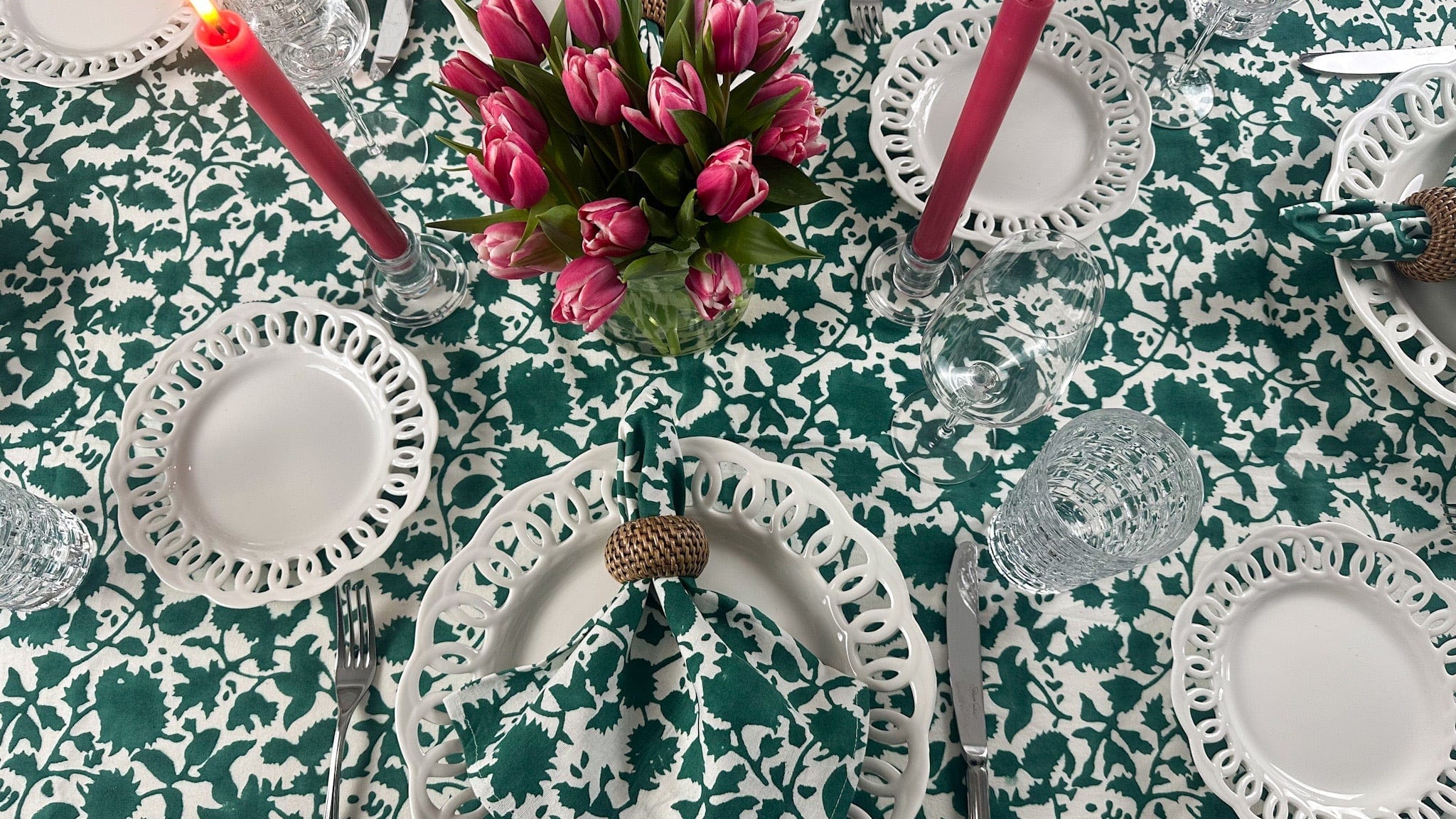 SARA KHATIB DESIGN Tablecloth Festive Forest Blossom Tablecloth