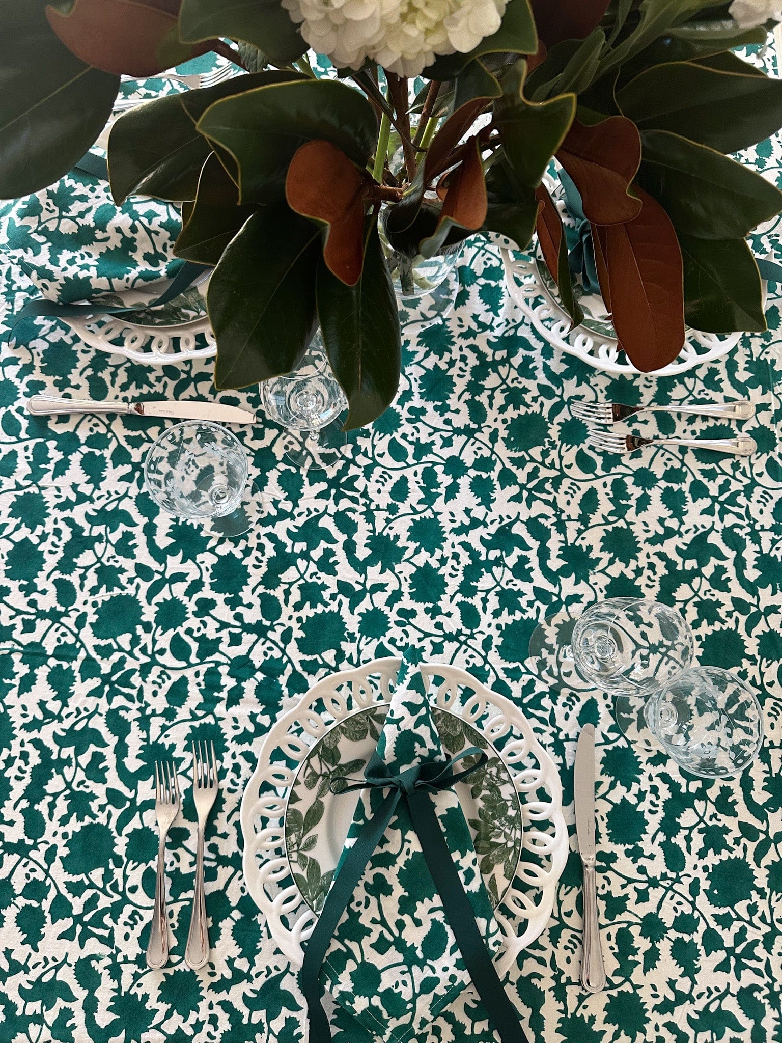 SARA KHATIB DESIGN Tablecloth Festive Forest Blossom Tablecloth