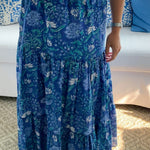 SARA KHATIB DESIGN TOP THE SOUTHPORT SKIRT - DEEP AZURE FLORAL