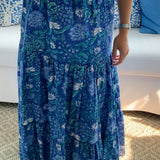 SARA KHATIB DESIGN TOP THE SOUTHPORT SKIRT - DEEP AZURE FLORAL