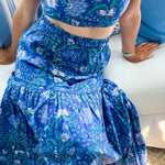 SARA KHATIB DESIGN TOP THE SOUTHPORT SKIRT - DEEP AZURE FLORAL
