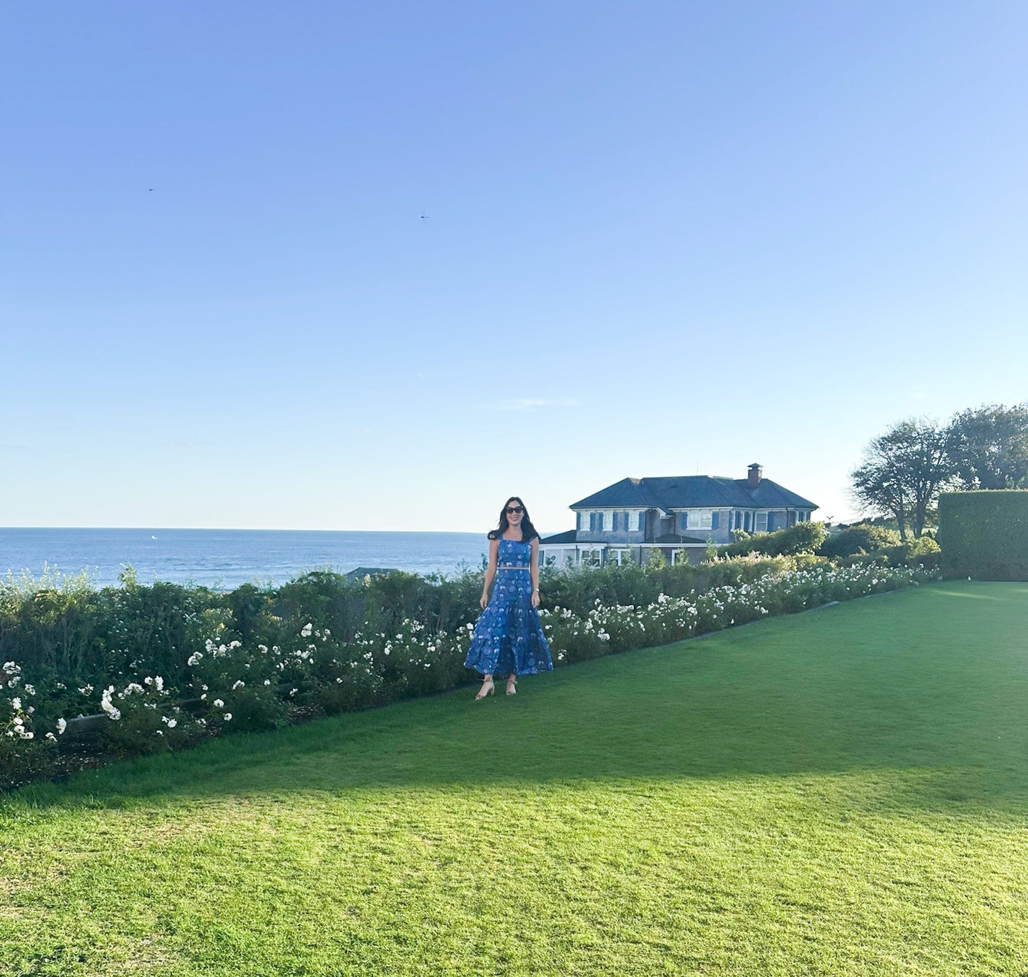 SARA KHATIB DESIGN TOP THE SOUTHPORT SKIRT - DEEP AZURE FLORAL