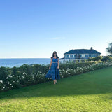 SARA KHATIB DESIGN TOP THE SOUTHPORT TOP - DEEP AZURE FLORAL