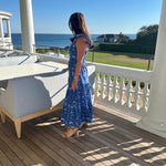 SARA KHATIB DESIGN TOP THE SOUTHPORT TOP - DEEP AZURE FLORAL