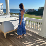 SARA KHATIB DESIGN TOP THE SOUTHPORT TOP - DEEP AZURE FLORAL