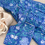 SARA KHATIB DESIGN TOP THE SOUTHPORT TOP - DEEP AZURE FLORAL