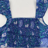 SARA KHATIB DESIGN TOP THE SOUTHPORT TOP - DEEP AZURE FLORAL