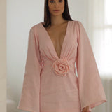 Serenity Be Dress S / Pastel Pink Lien Mini Dress