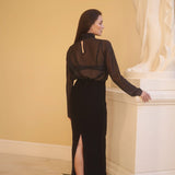 Serenity Be Top Marina High Neck Flower Chiffon Blouse