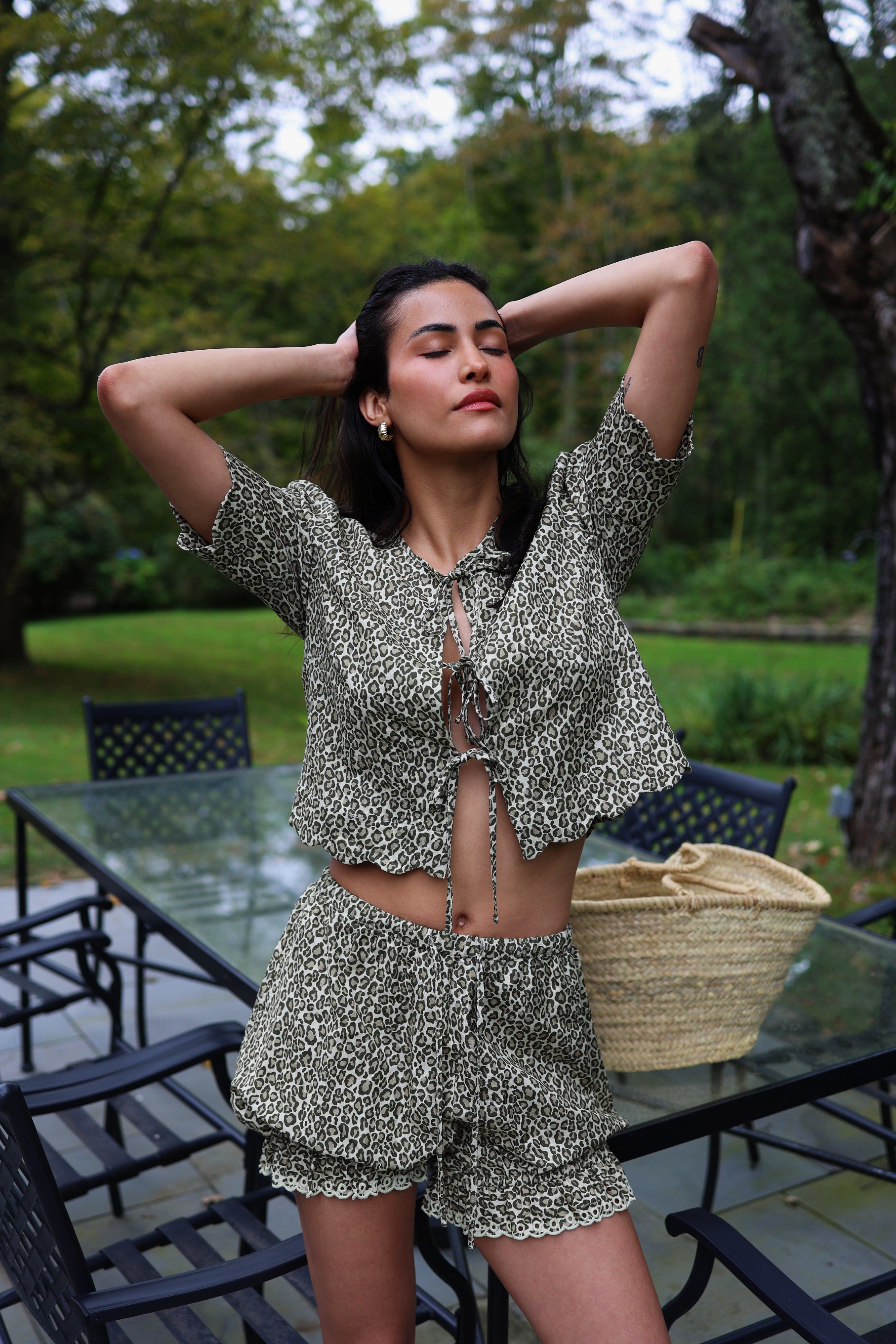 Sister New York Top Scalloped Top Leopard