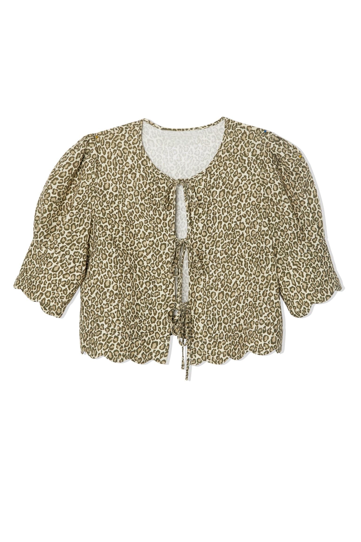 Sister New York Top Scalloped Top Leopard