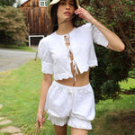 Sister New York Top Scalloped Top White