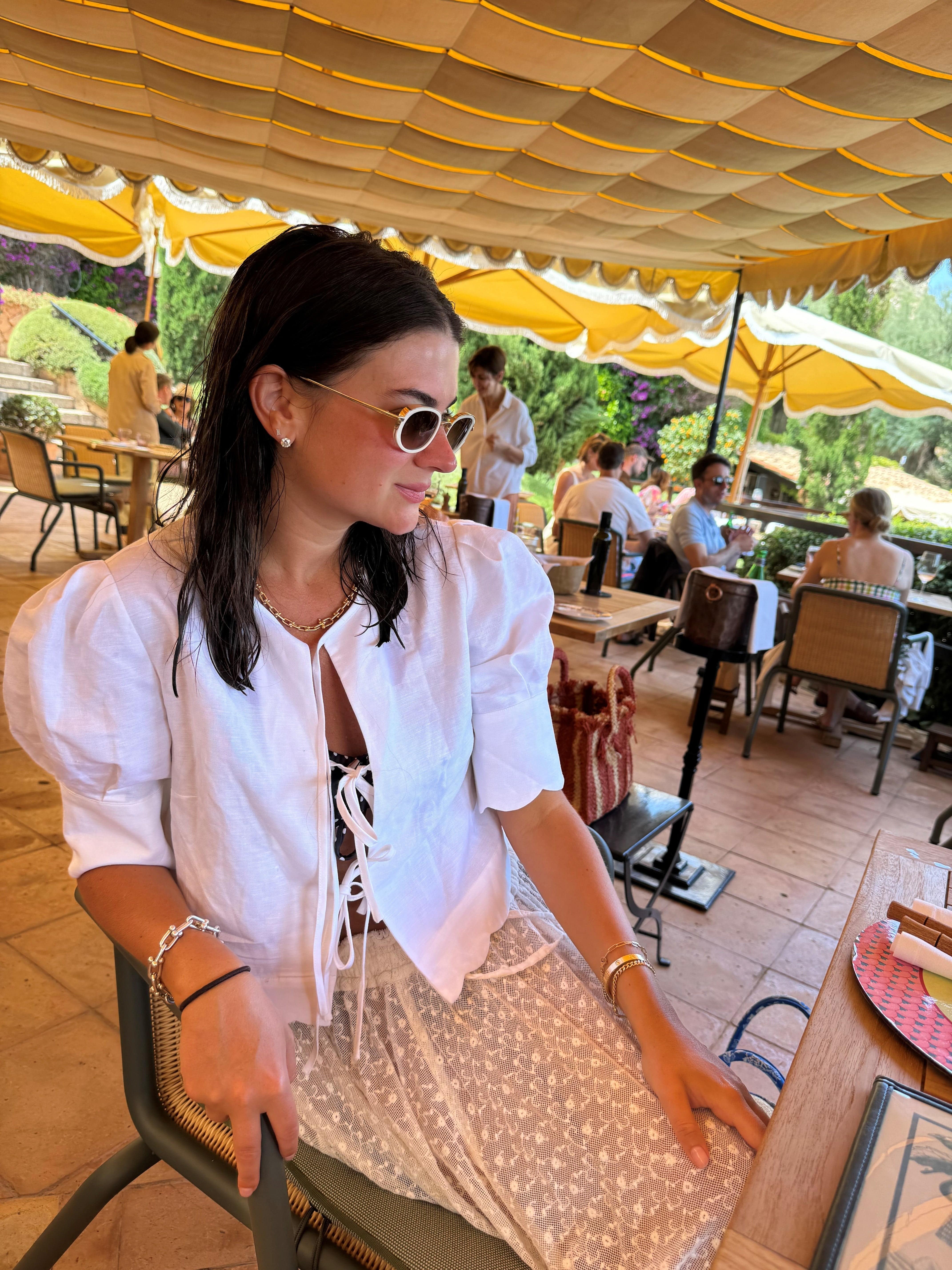 Sister New York Top Scalloped Top White