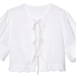 Sister New York Top Scalloped Top White