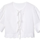 Sister New York Top Scalloped Top White