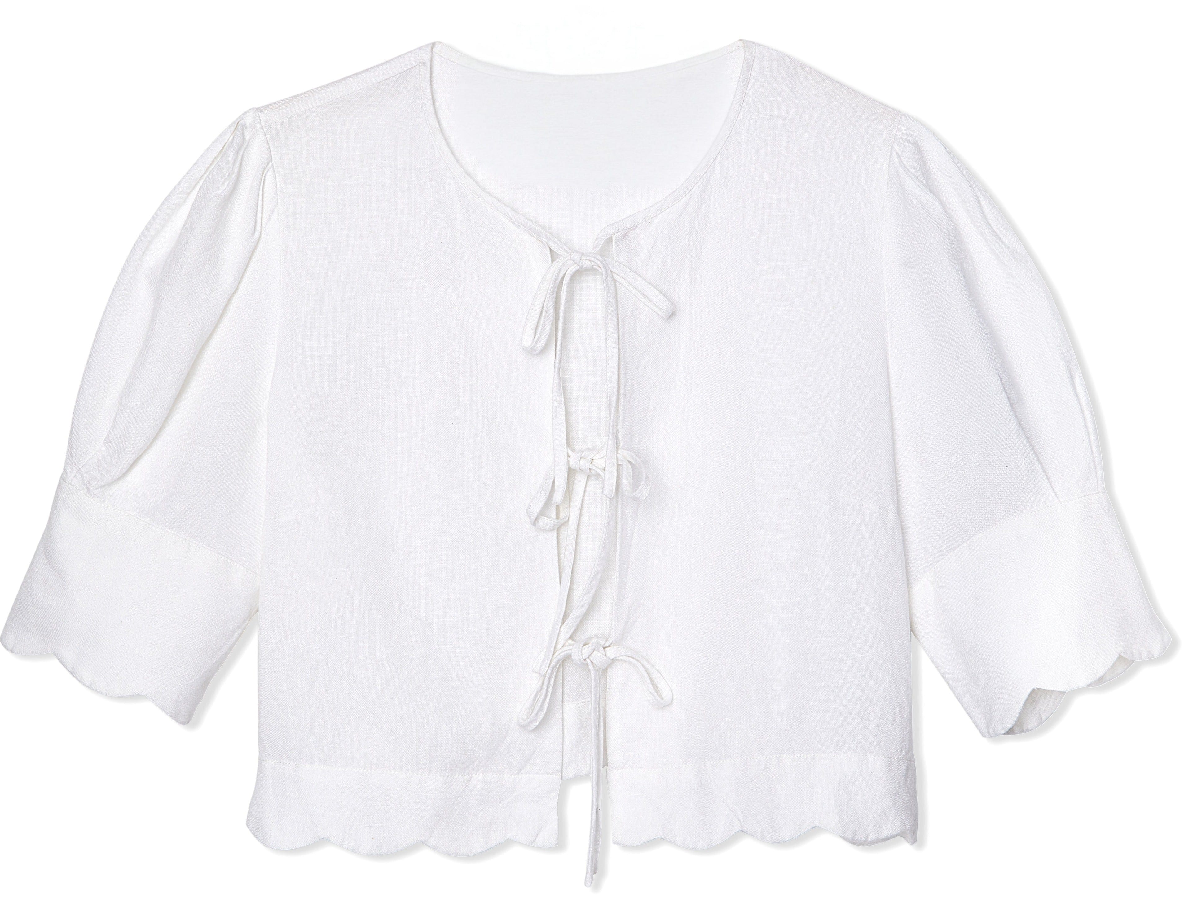 Sister New York Top Scalloped Top White