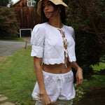 Sister New York Top Scalloped Top White
