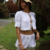 Sister New York Top Scalloped Top White
