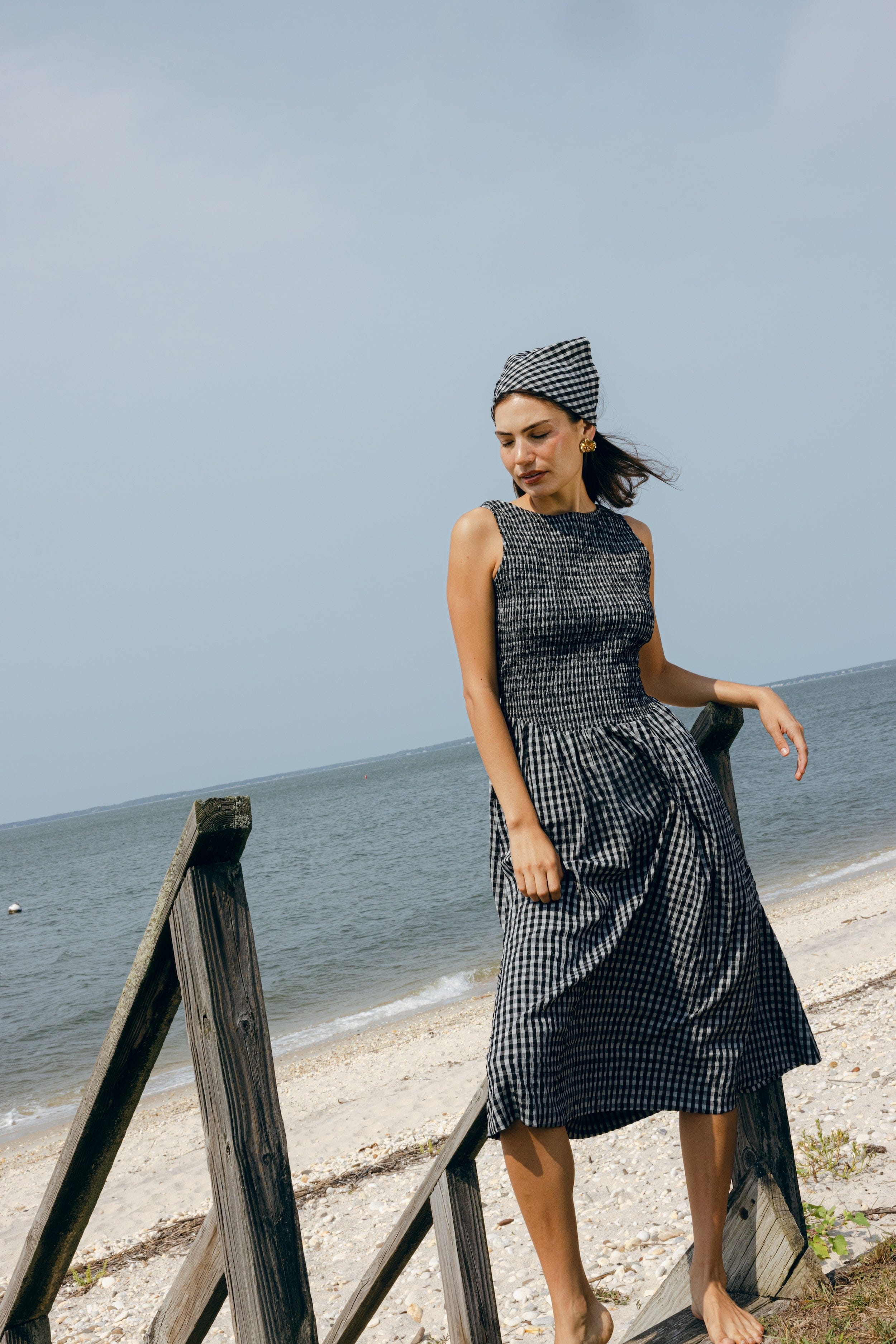 Hailey Dress Black and White Check XL