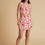 Sister Swim Hampton Linen Crop Top Red Floral
