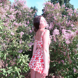 Sister Swim Hampton Linen Crop Top Red Floral