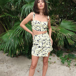 Sister Swim Hampton Linen Crop Top Tropical Floral