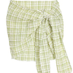 Sister Swim One Size Katy Mini Sarong in Green Check
